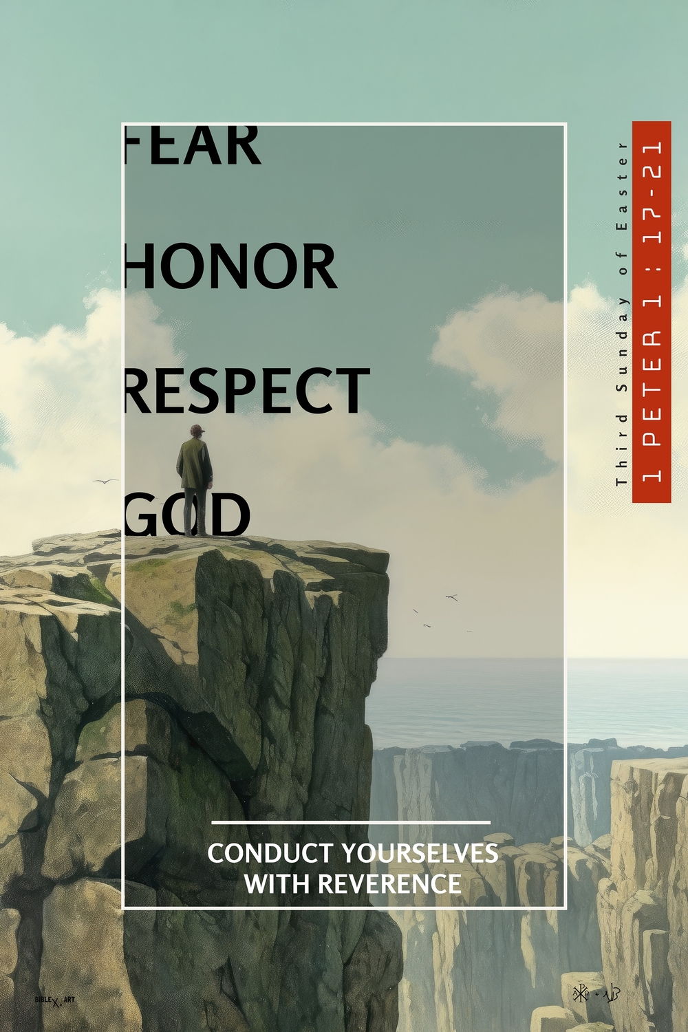 A design inspired by 1 Peter 1:17-21, focusing on the redemption through Christ’s sacrifice, the call to live in reverence and hope, and the eternal plan of God revealed through Jesus.