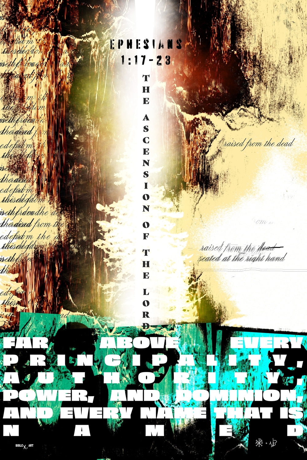 A design inspired by Ephesians 1:17-23, focusing on spiritual wisdom, the hope in Christ, and God’s power displayed through the resurrection and Christ’s authority over all creation.